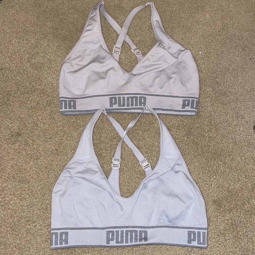 2 White Puma Sports Bra
